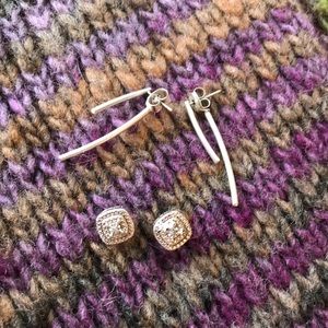 Two pair of silver earrings Madewell